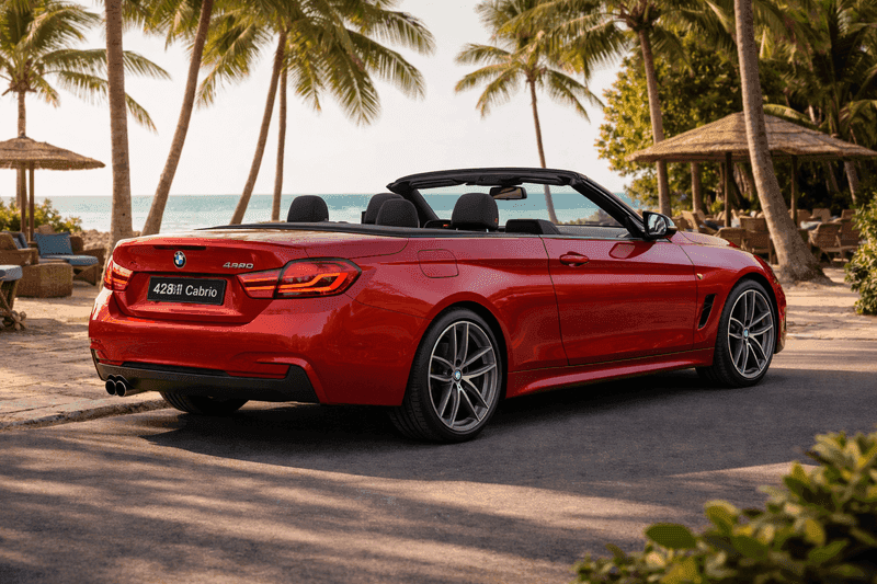 BMW 428i Cabrio Red in Black