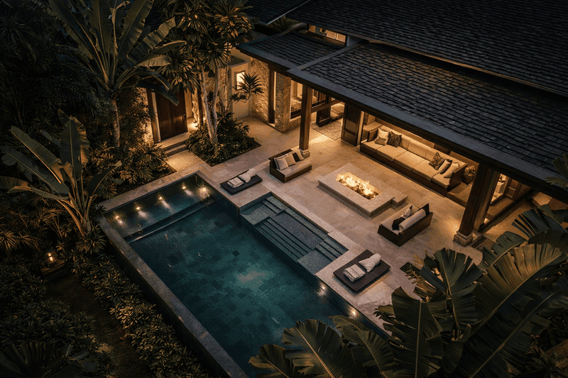 Luxury private pool villa with tropical garden in Bali